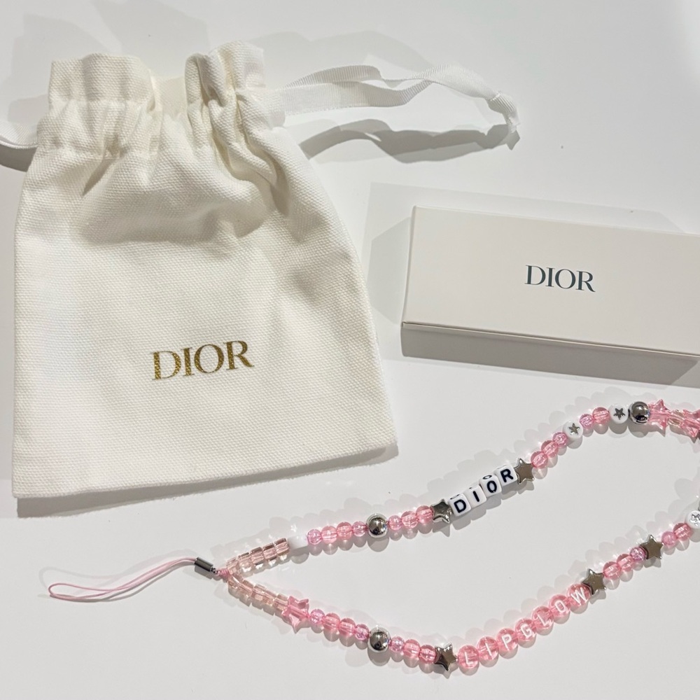 Dior Pink Beaded Phone Ring
